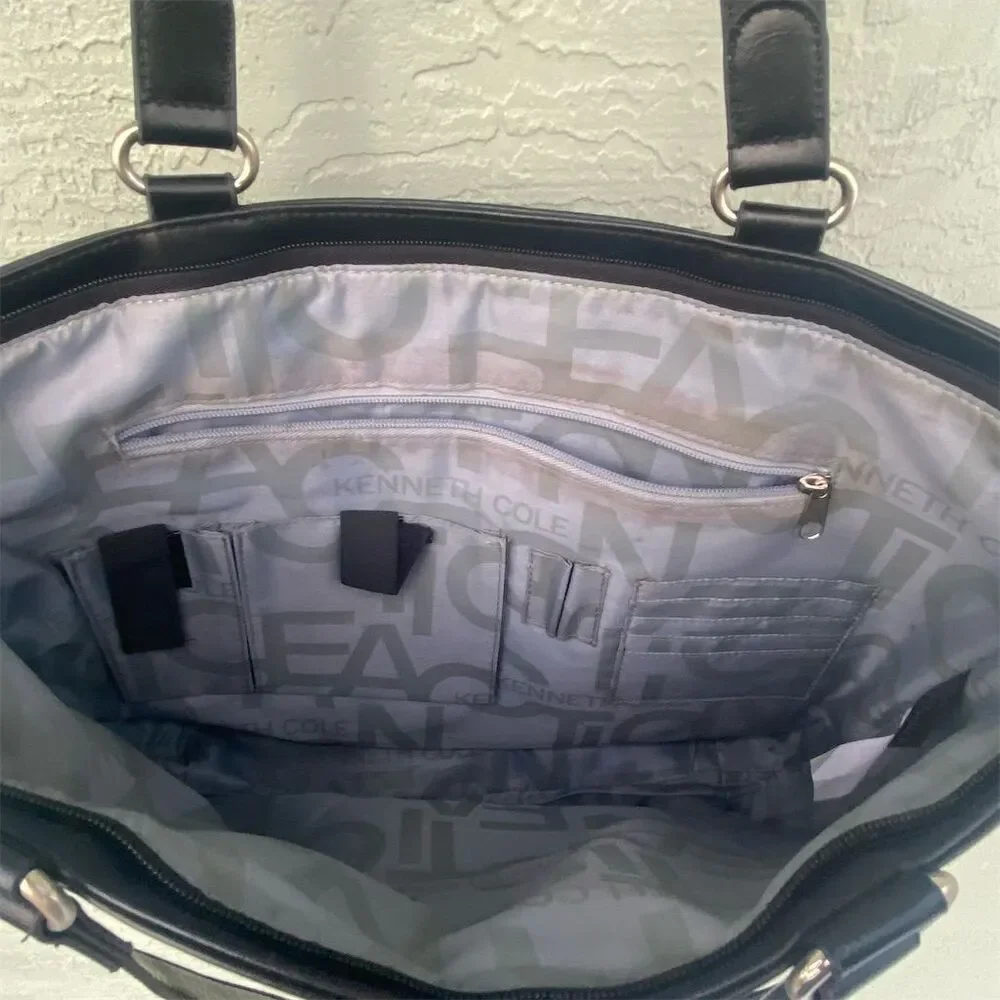 Kenneth Cole Reaction Women's Black Laptop Tote Bag Workwear
